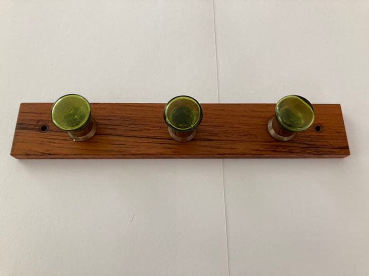 E4: 北欧　ヴィンテージ　チーク　ガラス　フック