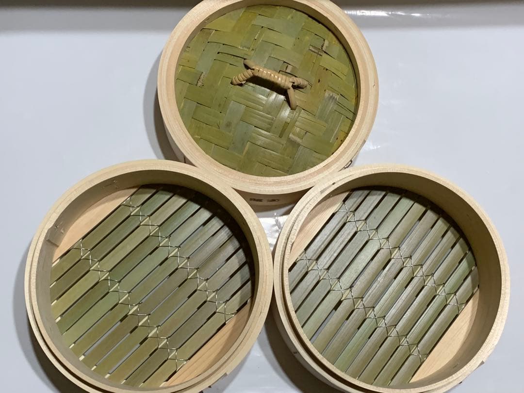 桧製蒸籠２１センチ２段セット・蒸し板セット