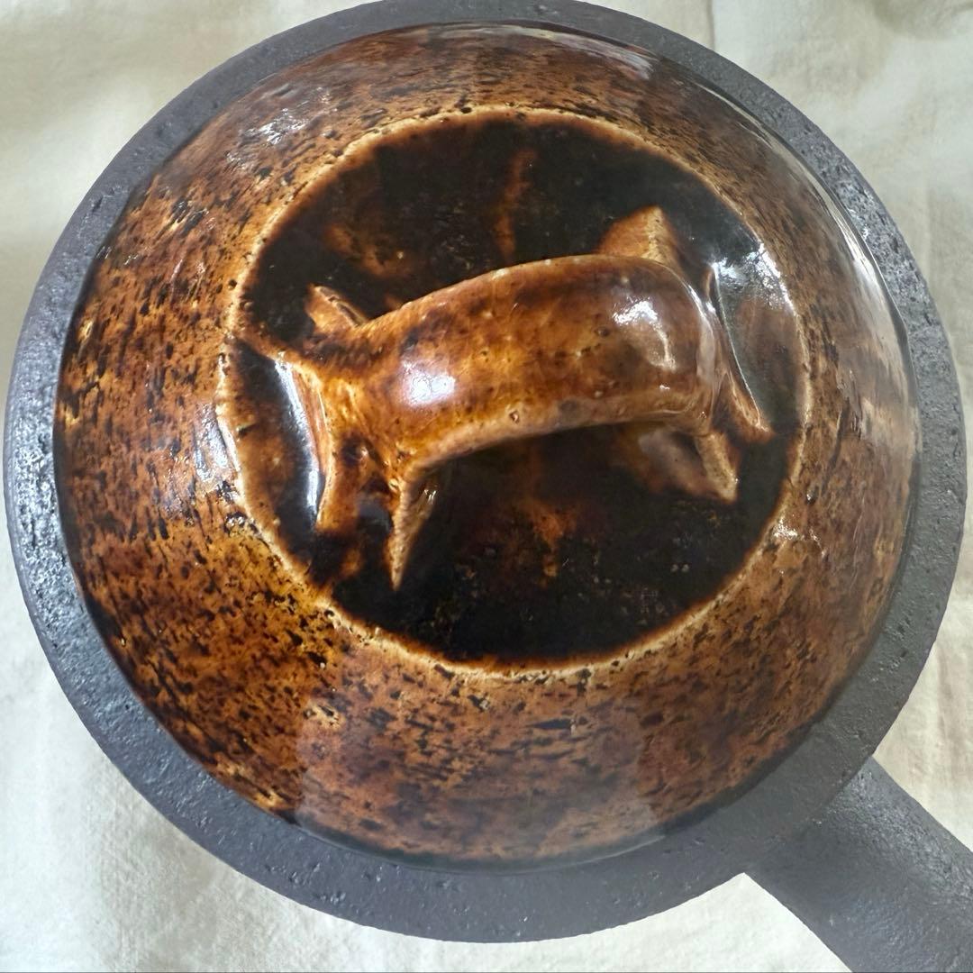 岩井窯 蓋付片手土鍋 大　山本教行