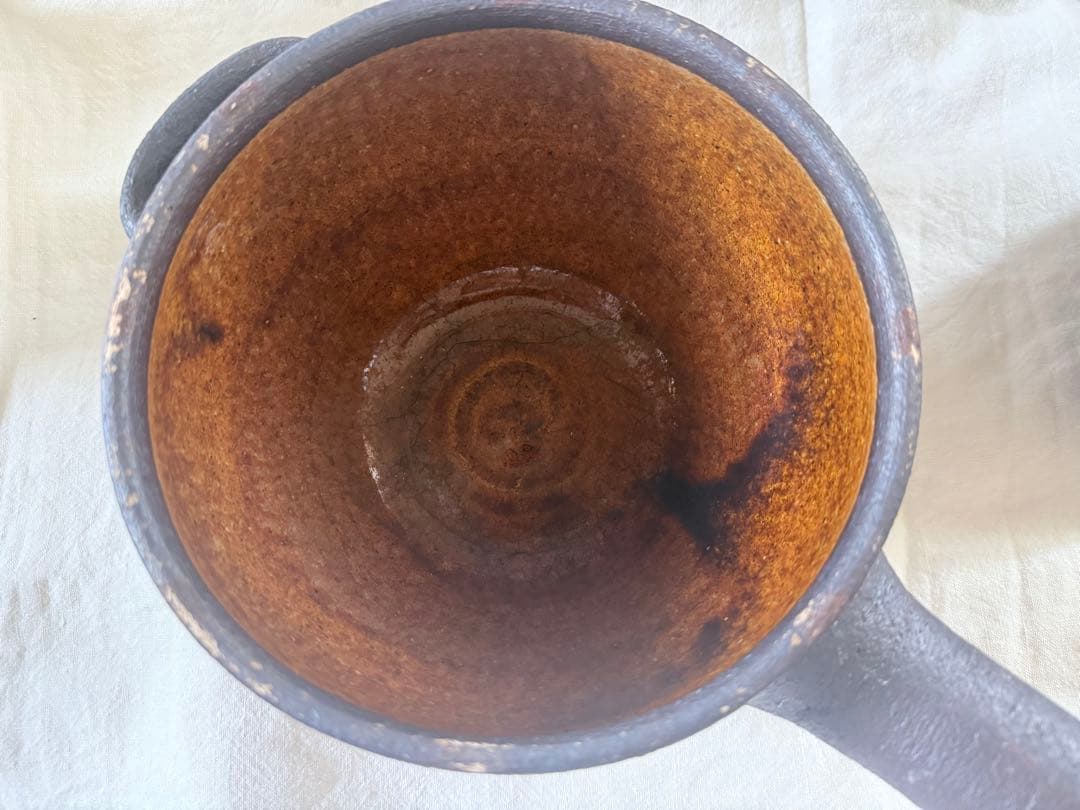 岩井窯 蓋付片手土鍋 大　山本教行