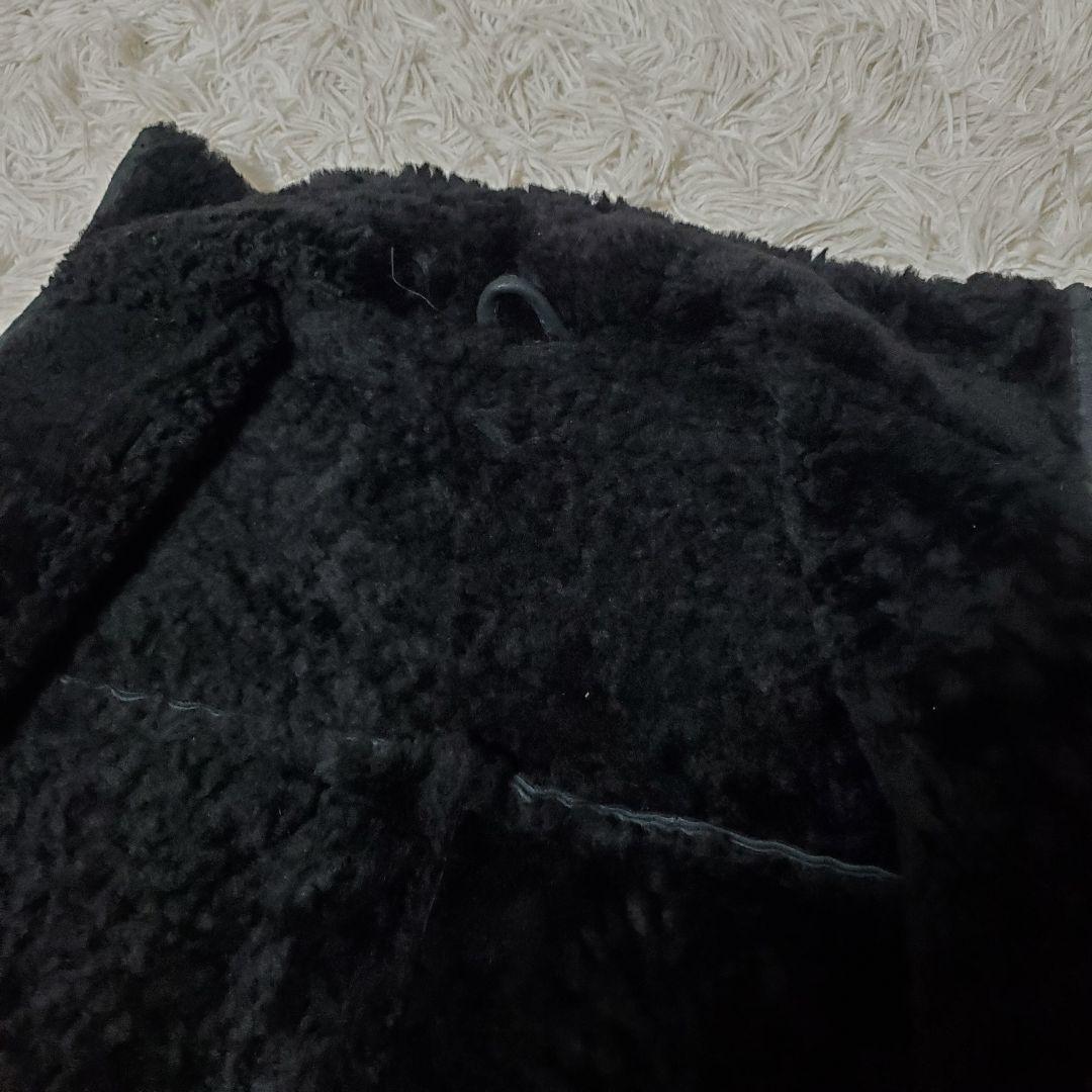 極美品 ブルガリア製 リアルムートンベスト 羊革 ラムレザー XL 黒