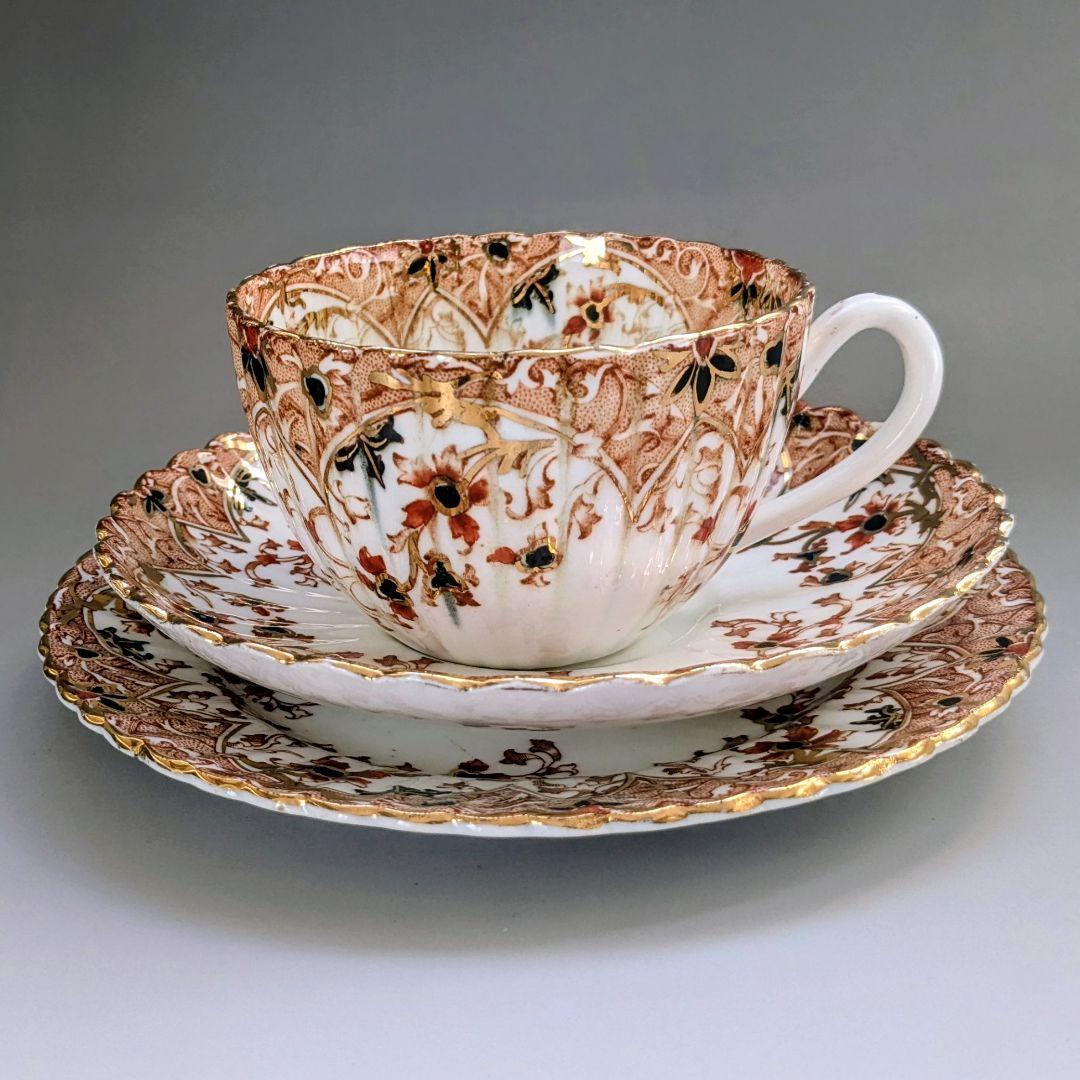 英国アンティーク　サミュエルラドフォード　1800年代トリオ　カップ＆ソーサー