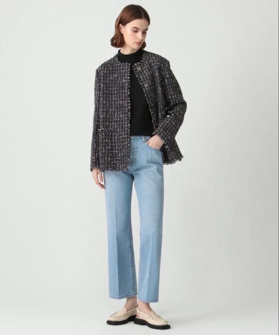 theory luxe 25SS 完売 ノーカラー ツイードジャケット