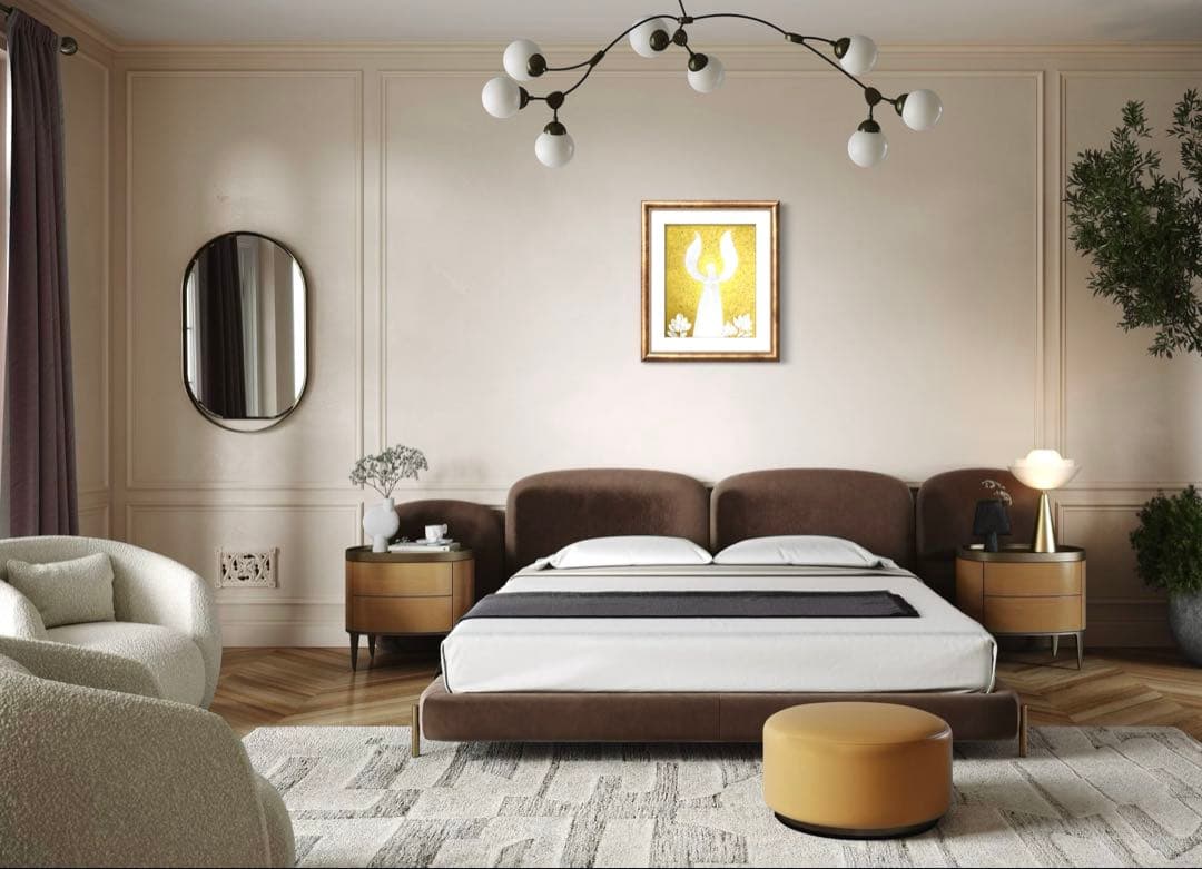 開運絵画　守護天使様　金箔　24金