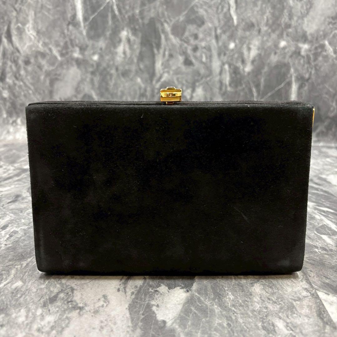 ✨美品✨GUCCI クラッチバッグ セカンド ブラック 黒 スエード ゴールド