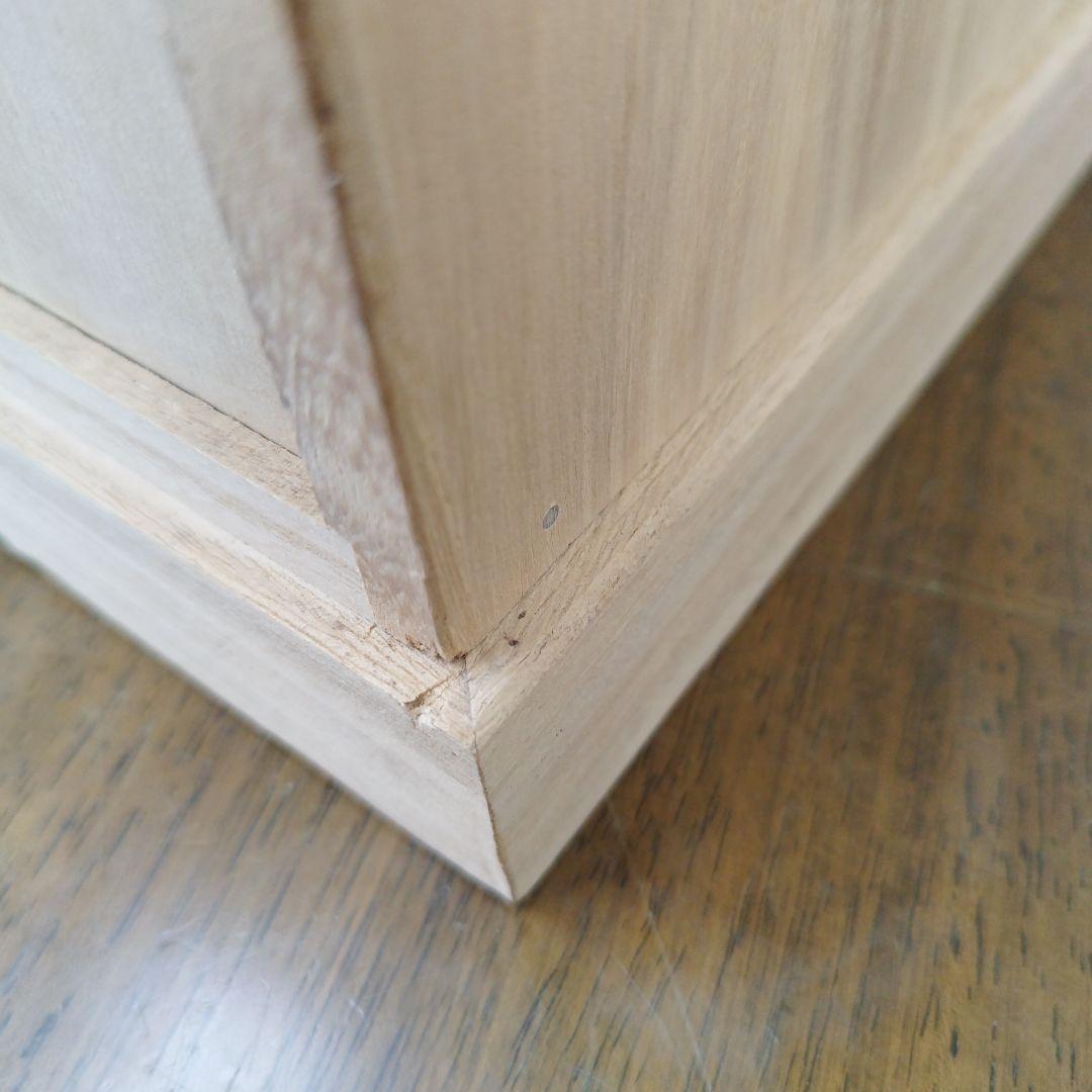 掛け軸専用　木製収納ボックス 黒色金具付き