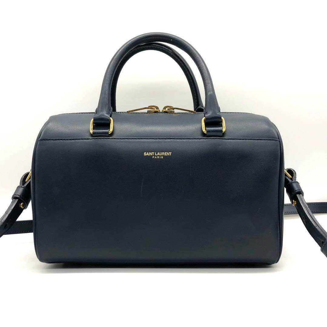 【美品】サンローラン ベイビーダッフル ミニボストン 2way 肩掛け 紺色