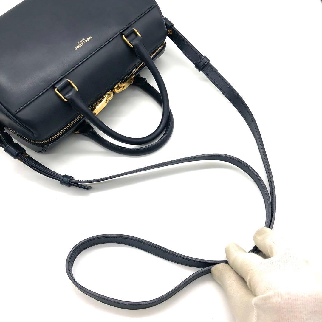 【美品】サンローラン ベイビーダッフル ミニボストン 2way 肩掛け 紺色