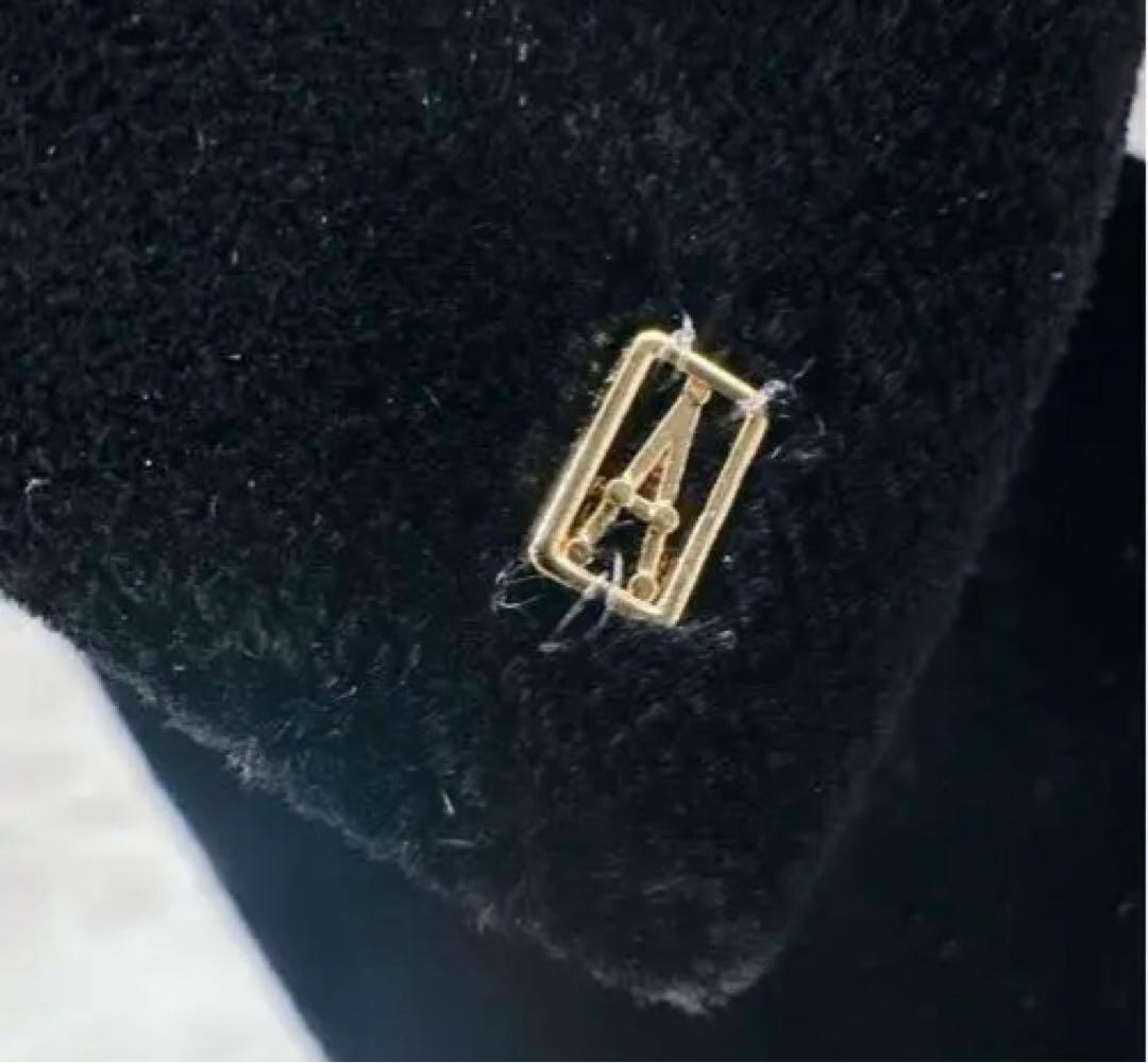 アレクサンドルドゥパリ　バレッタ　ベロア　リボン　ブラック