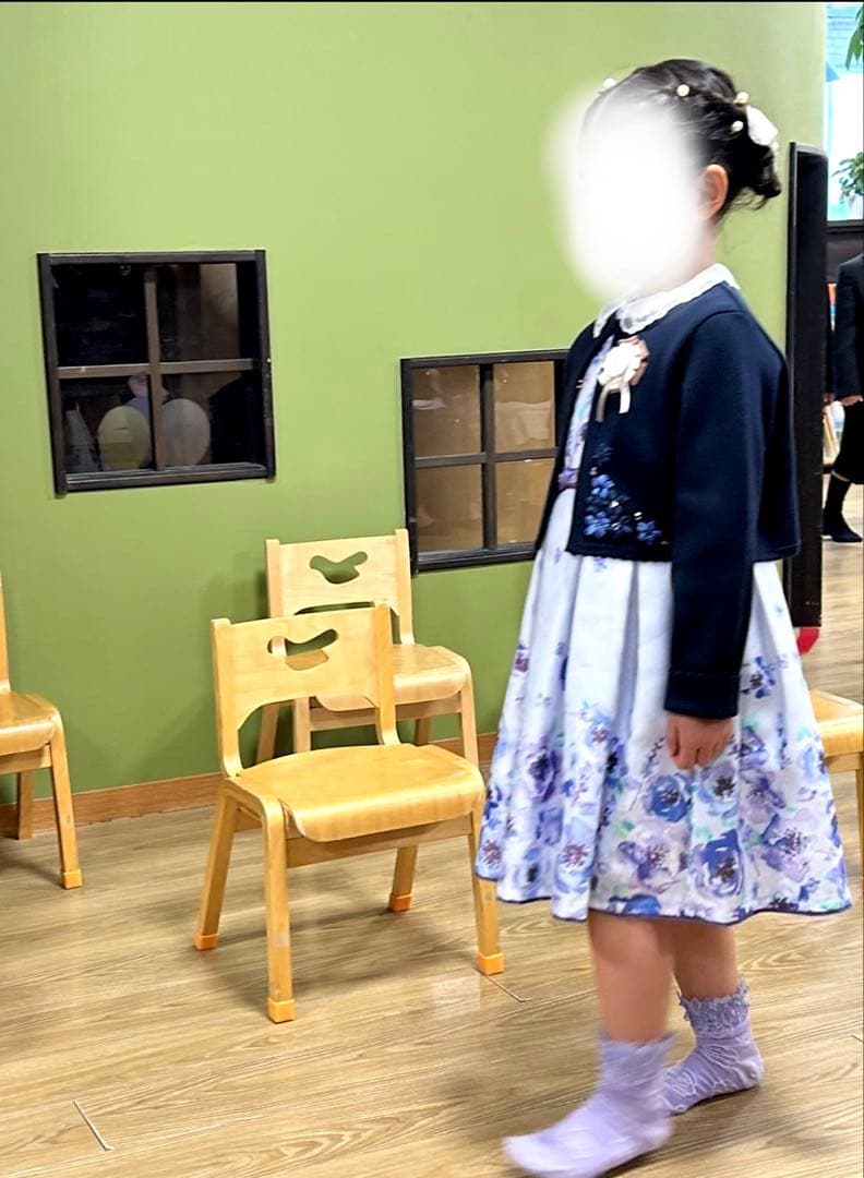 美品　花柄ノースリーブドレス（紫色系）、ジャケット、ブラウスセット120㎝