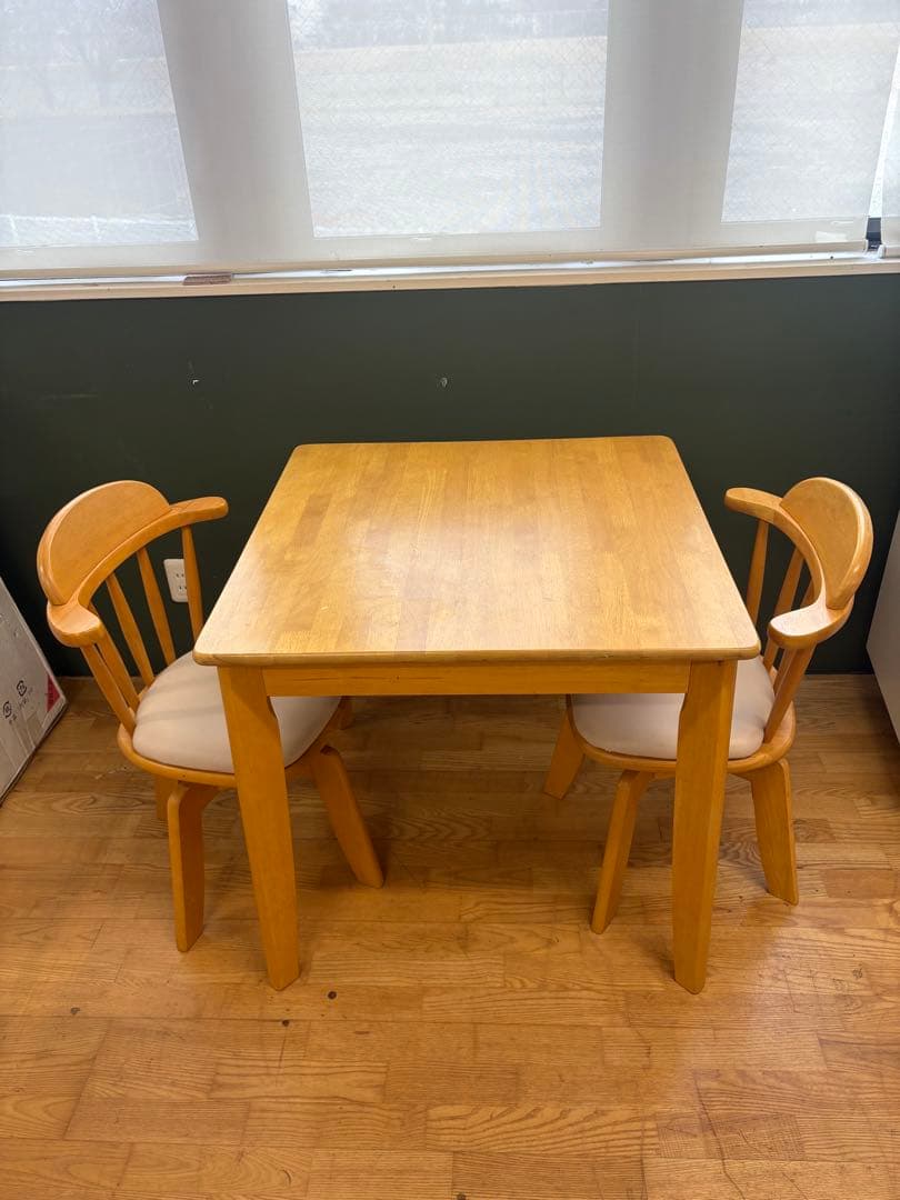 M003 木製ダイニングテーブル 3点セット 幅600mm
