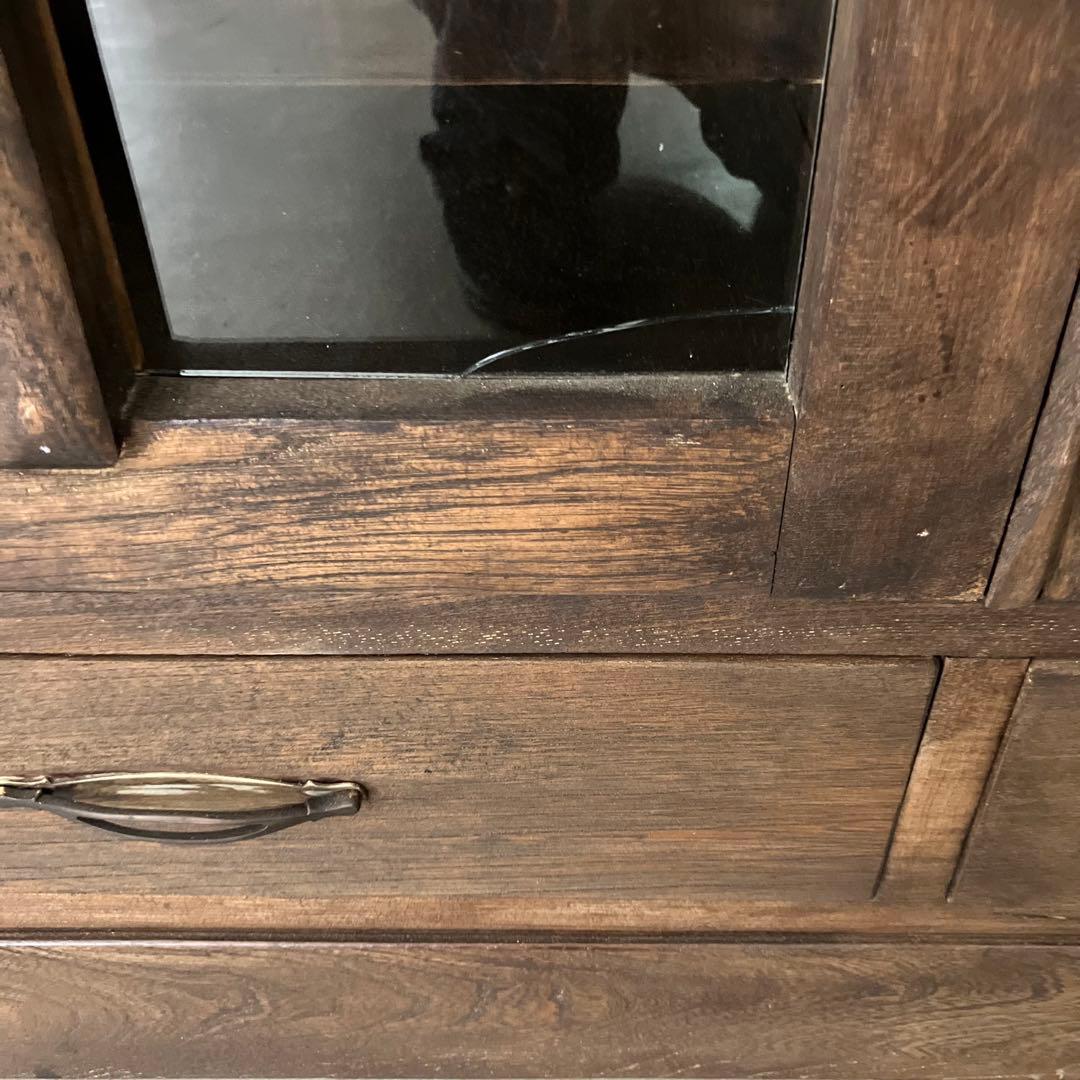 レトロ　アンティーク　古道具　古家具　本棚　食器棚　ガラス棚　キャビネット