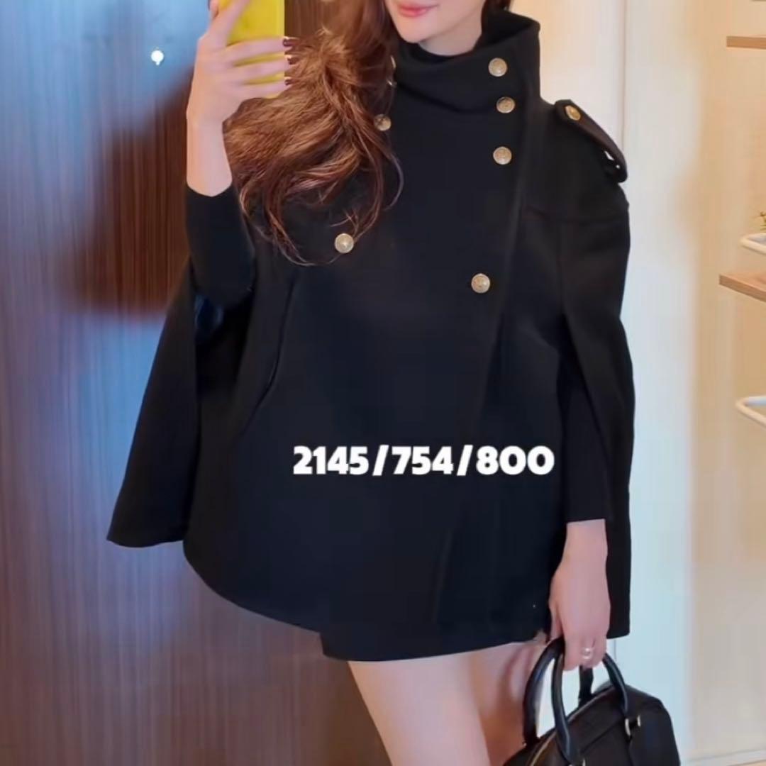 ZARA ウールブレンドケープ コート