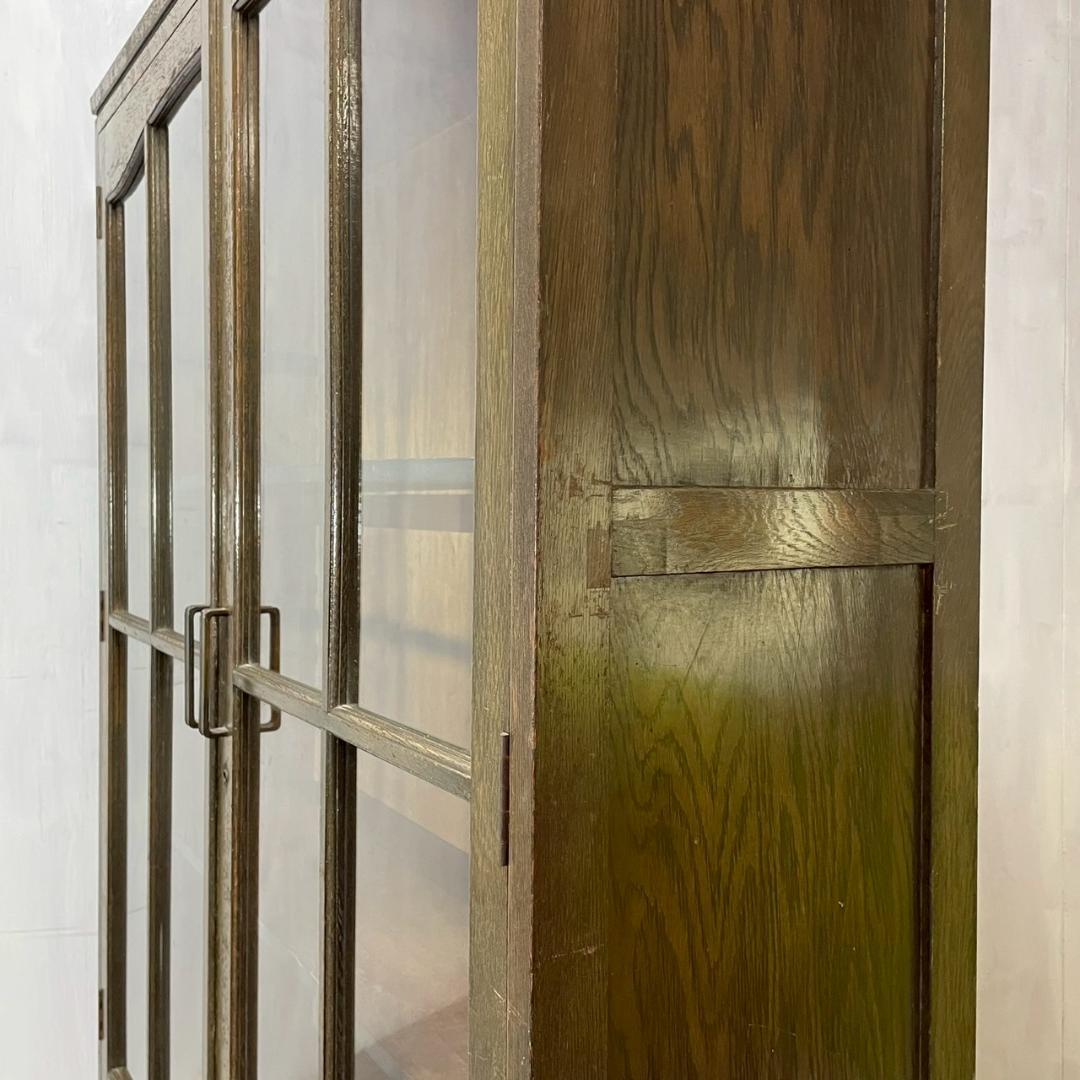 ヴィンテージ 木製 本棚 ガラスキャビネット 食器棚 古家具 収納 ビンテージ