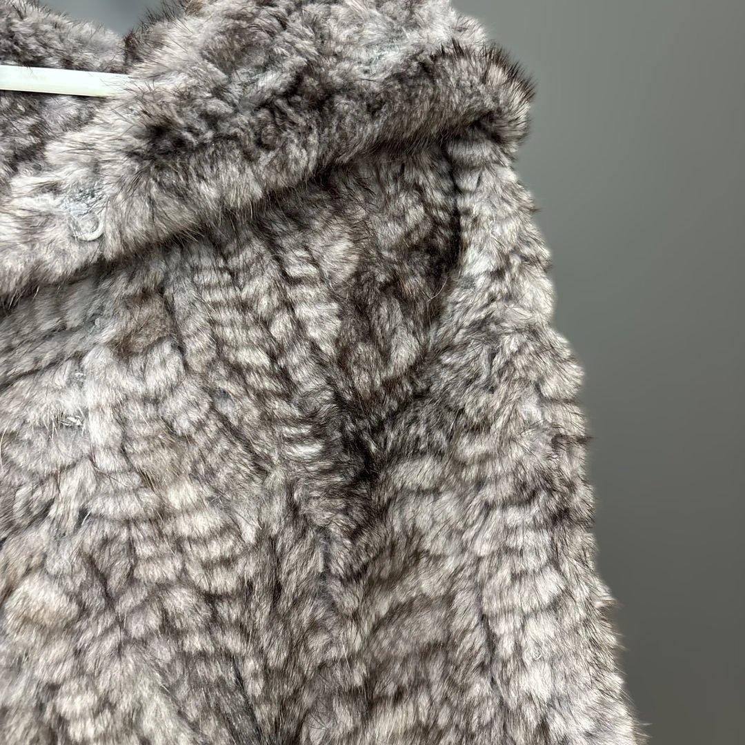 フード付き　ミンク　ポンチョ