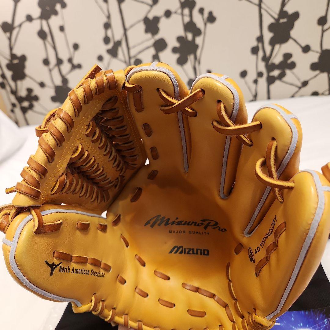 【希少】ミズノプロ　軟式　ノースアメリカンステアハイド　サイズ9　ショートサード