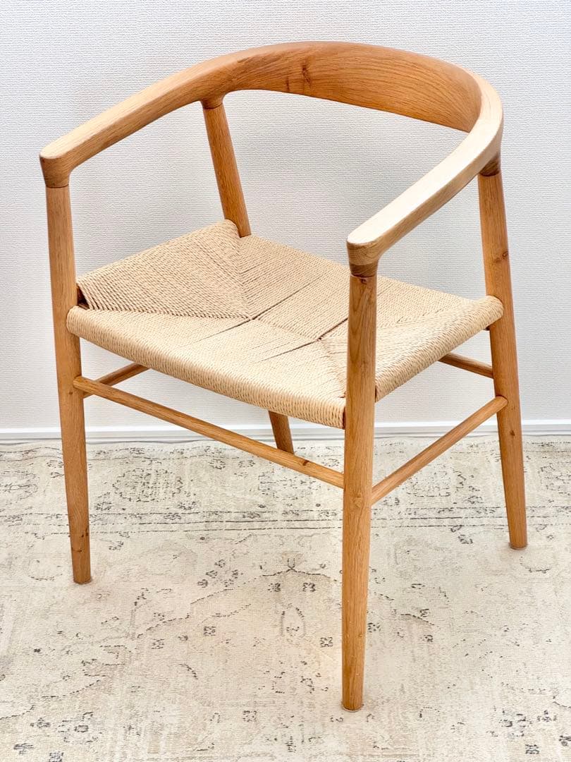 無印良品／オーク材ペーパーコードアームチェア