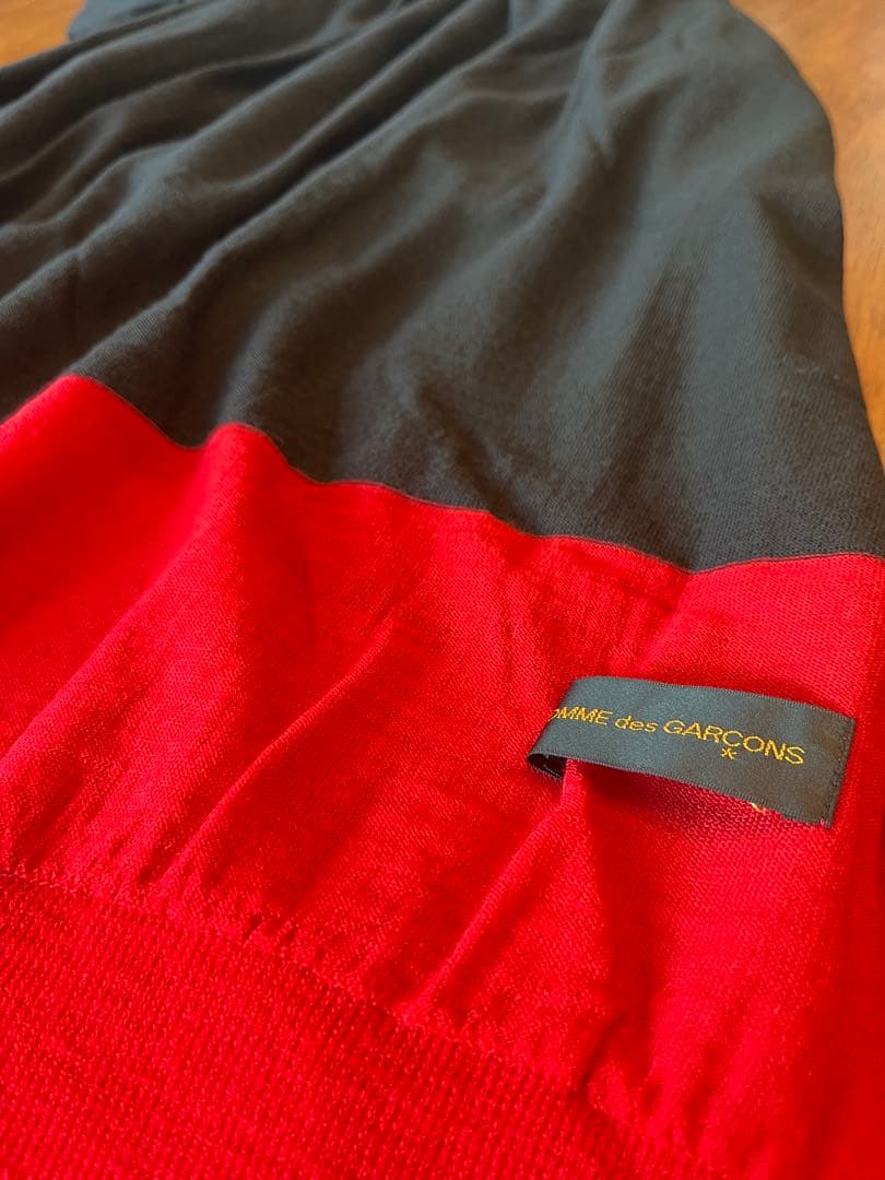 【COMME des GARCONS】ロングストール 赤×黒