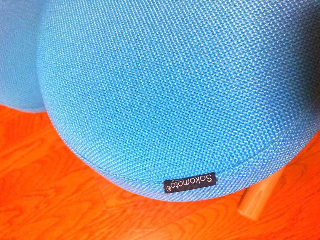 サカモトハウス　バランスチェアイージー　美品　ライトブルー　水色　純正カバー付き