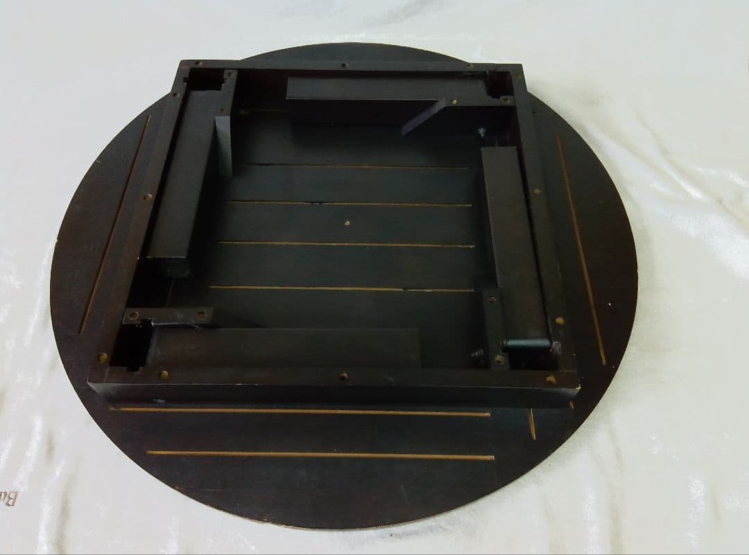 天然木　ちゃぶ台　折りたたみ　円卓　丸テーブル　座卓　昭和レトロ　古民家家具