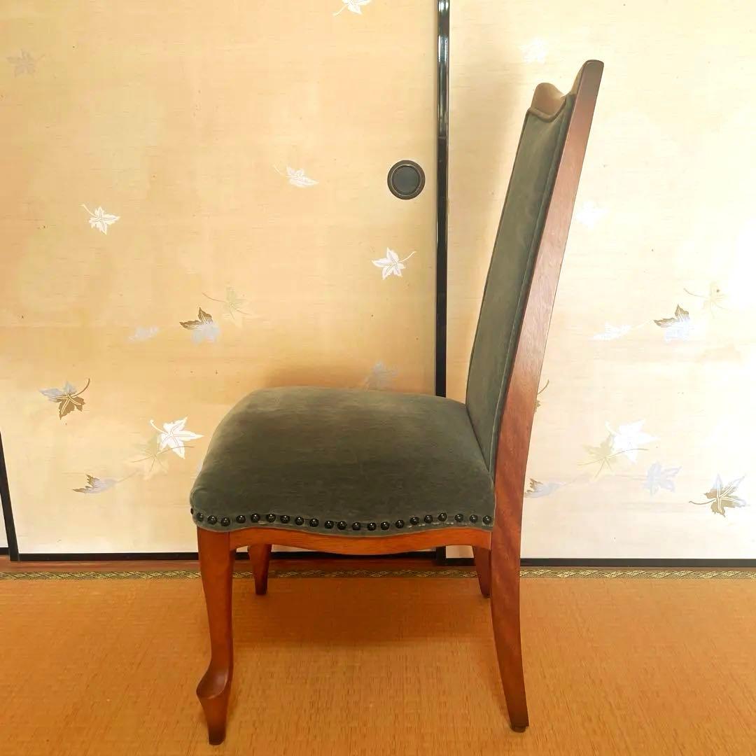 マルニ木工　ベルサイユ 猫脚　モケット生地張り ダイニングチェア