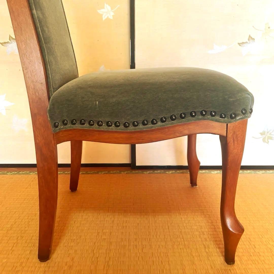 マルニ木工　ベルサイユ 猫脚　モケット生地張り ダイニングチェア