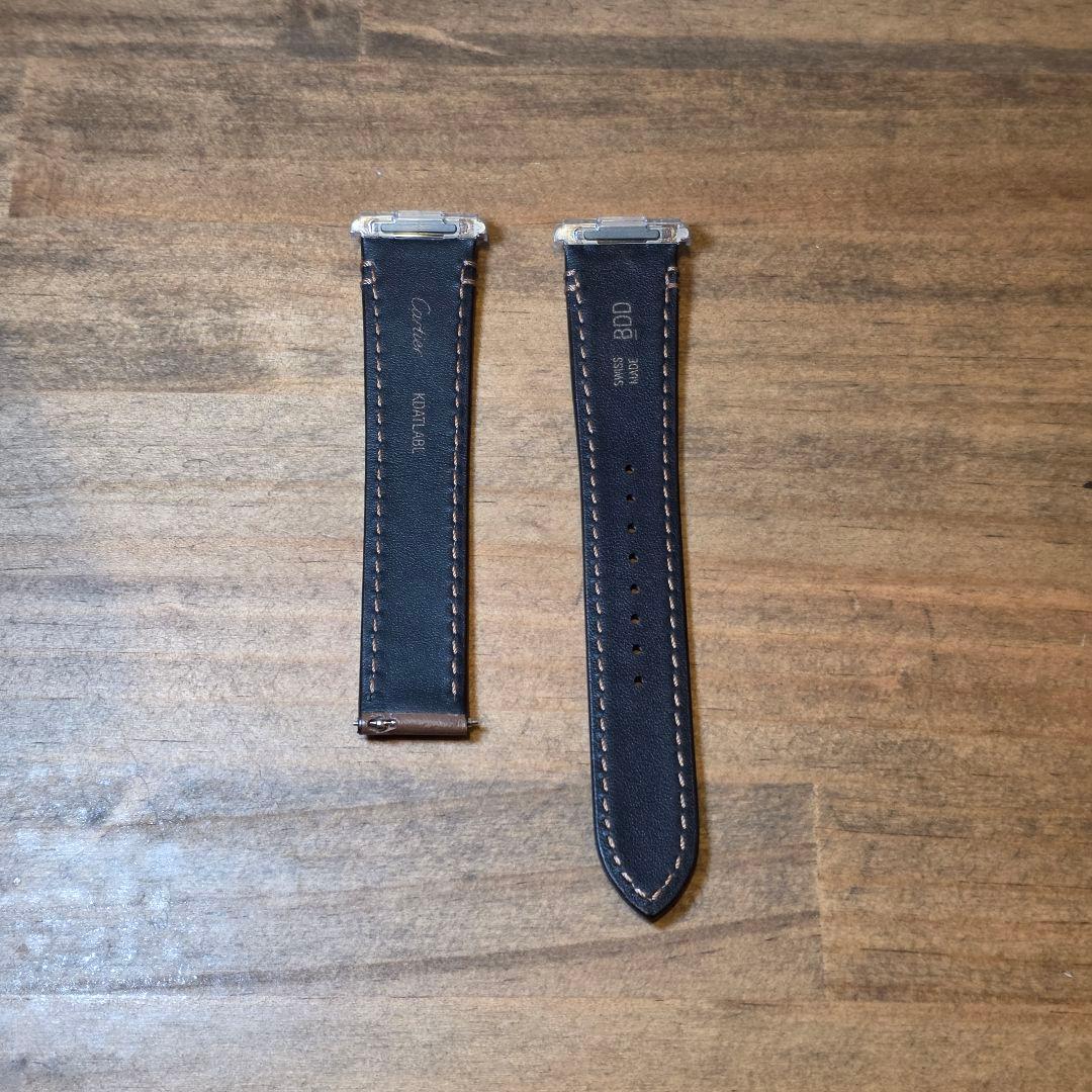 Cartier サントスドゥカルティエMM レザー時計ベルト ブラウン