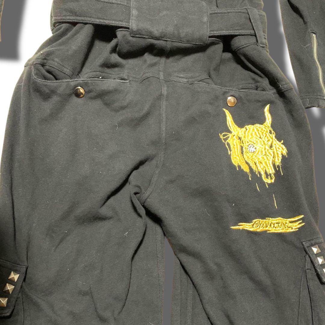 手越着用　PPFM つなぎ　オールインワン　スウェット　黒　y2k グランジ