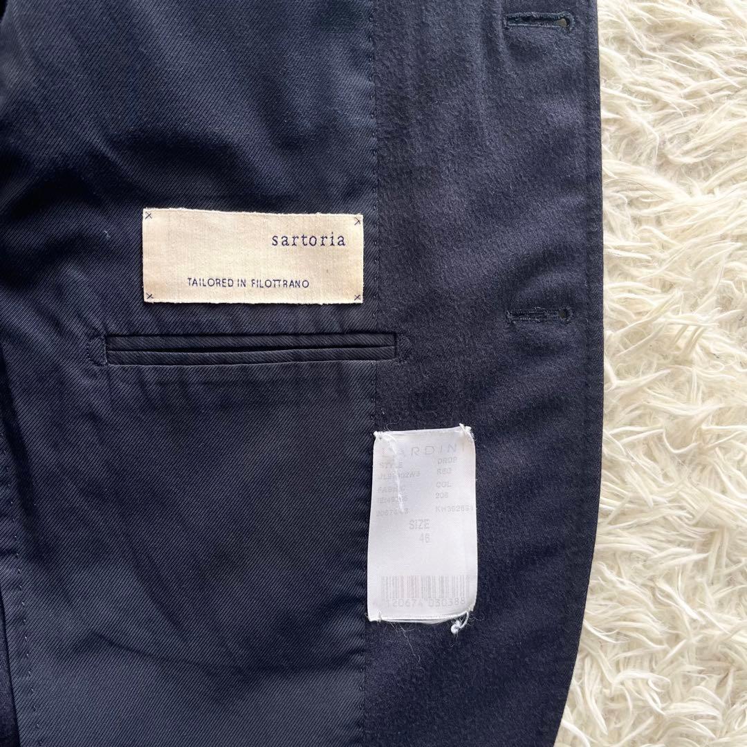 <美品> LARDINI サルトリア カシミヤ100% ネイビー ジャケット46