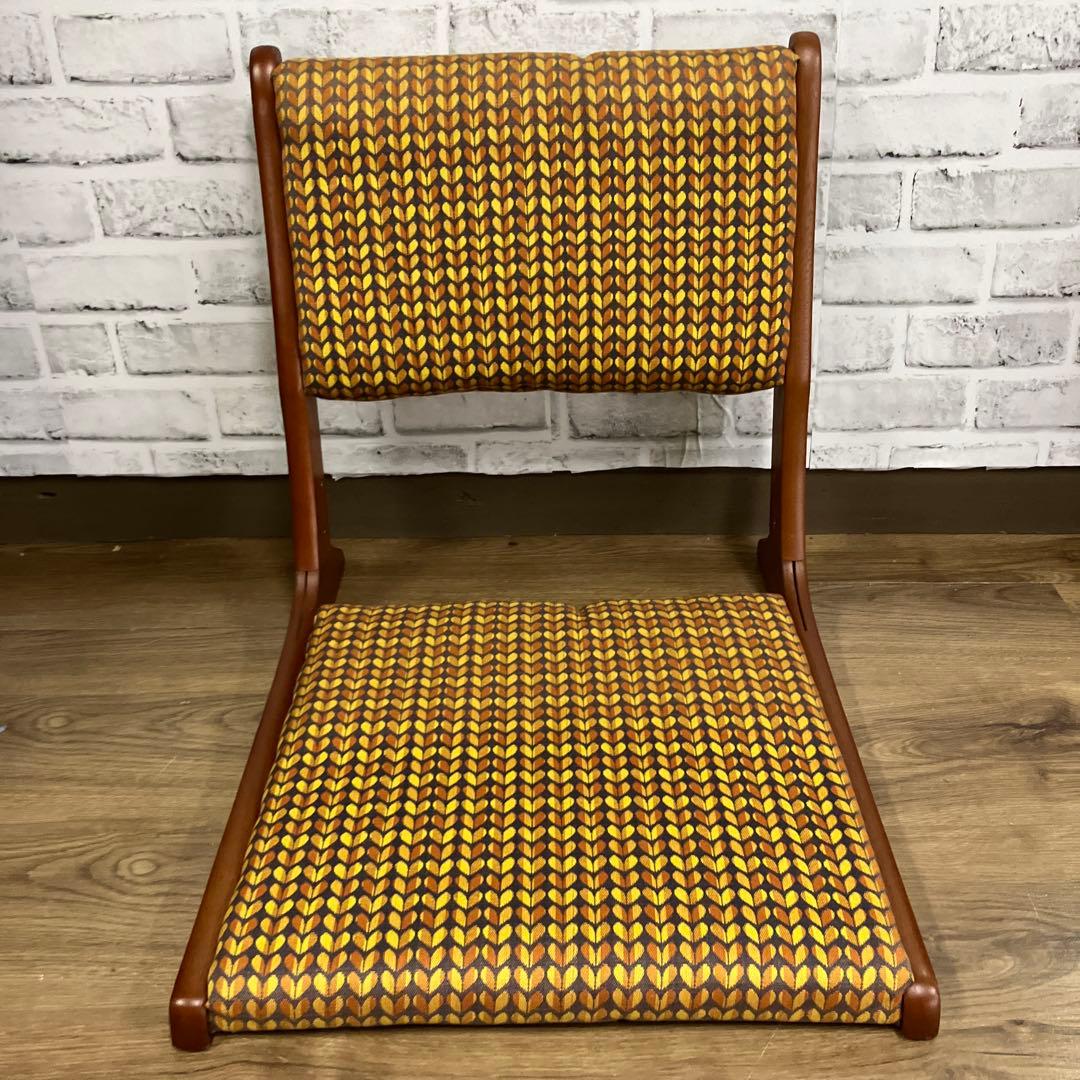 A-2 ③アンティーク レトロポップ 昭和レトロ 折り畳み座椅子 幾何学模様