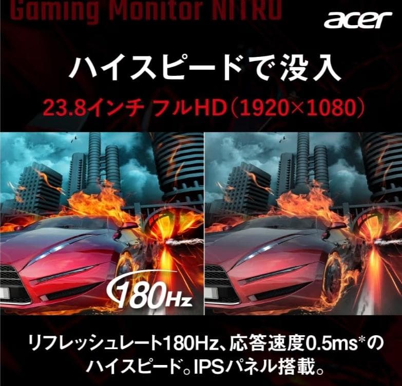 ゲーミングモニター　acer NITRO VGO FHD180Hz IPSパネル