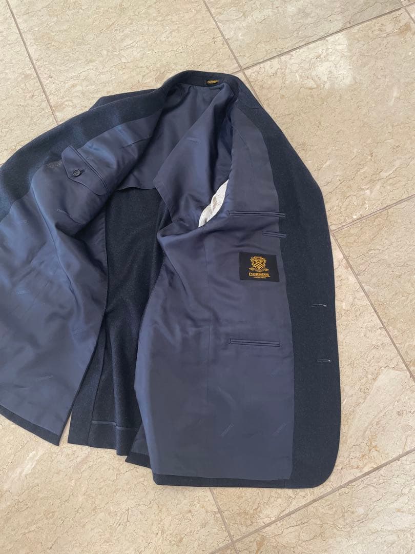 DORMEUIL.ウール濃紺ビジネススーツM〰️L.サイズ