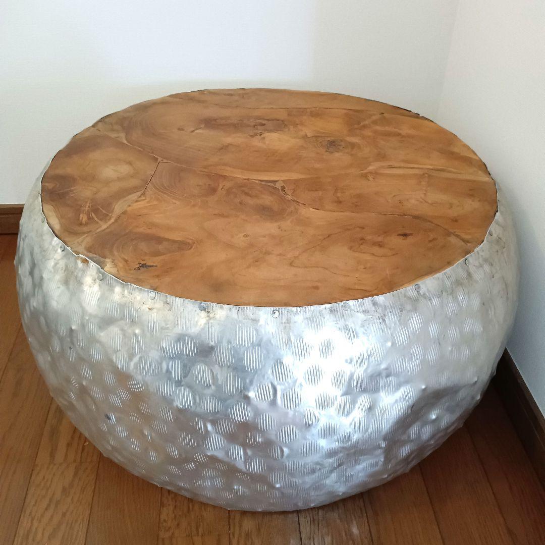 手作り ハンドメイド コーヒーテーブル アルミ×ウッド インテリア