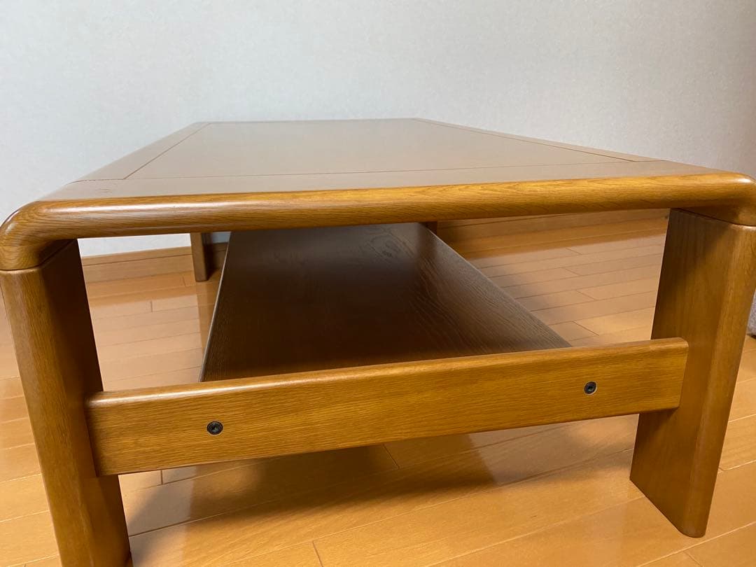 【がしこ】カリモク ナチュラルウッドローテーブル シンプルデザイン 天然木