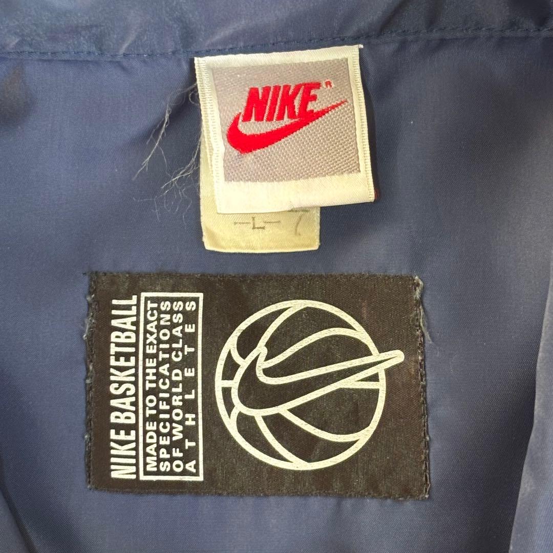 90s NIKE コーチジャケット 紺 L銀タグ バスケタグ USAヴィンテージ