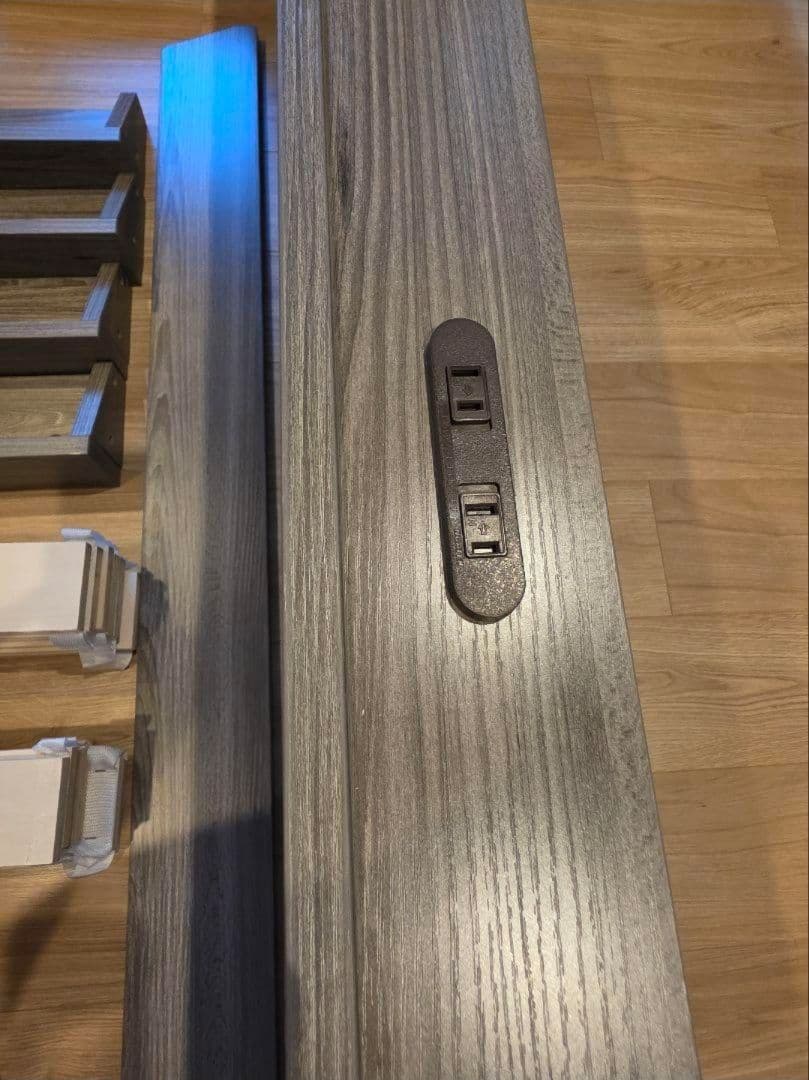 ローベッド ベッドフレーム ダブル (サイド棚なし•グレー)