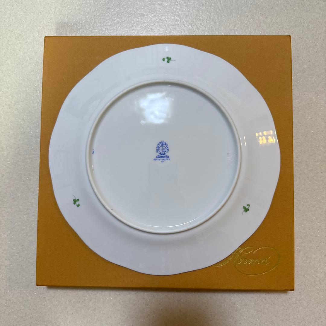 HEREND 平皿 緑 陶磁器皿 25.5cm