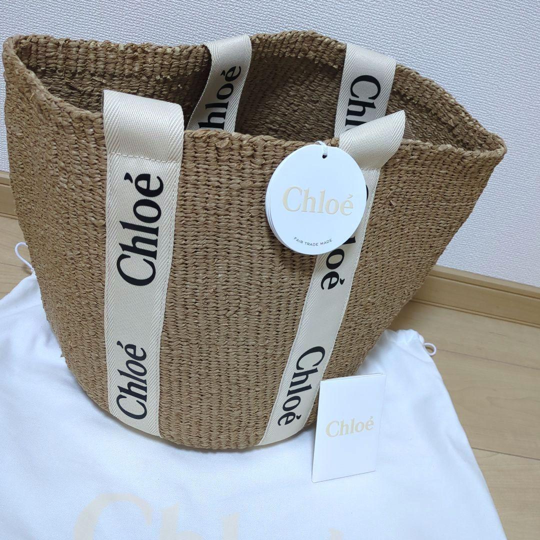 新品Chloe クロエ Woody ウッデイ ラージ バスケット バッグホワイト