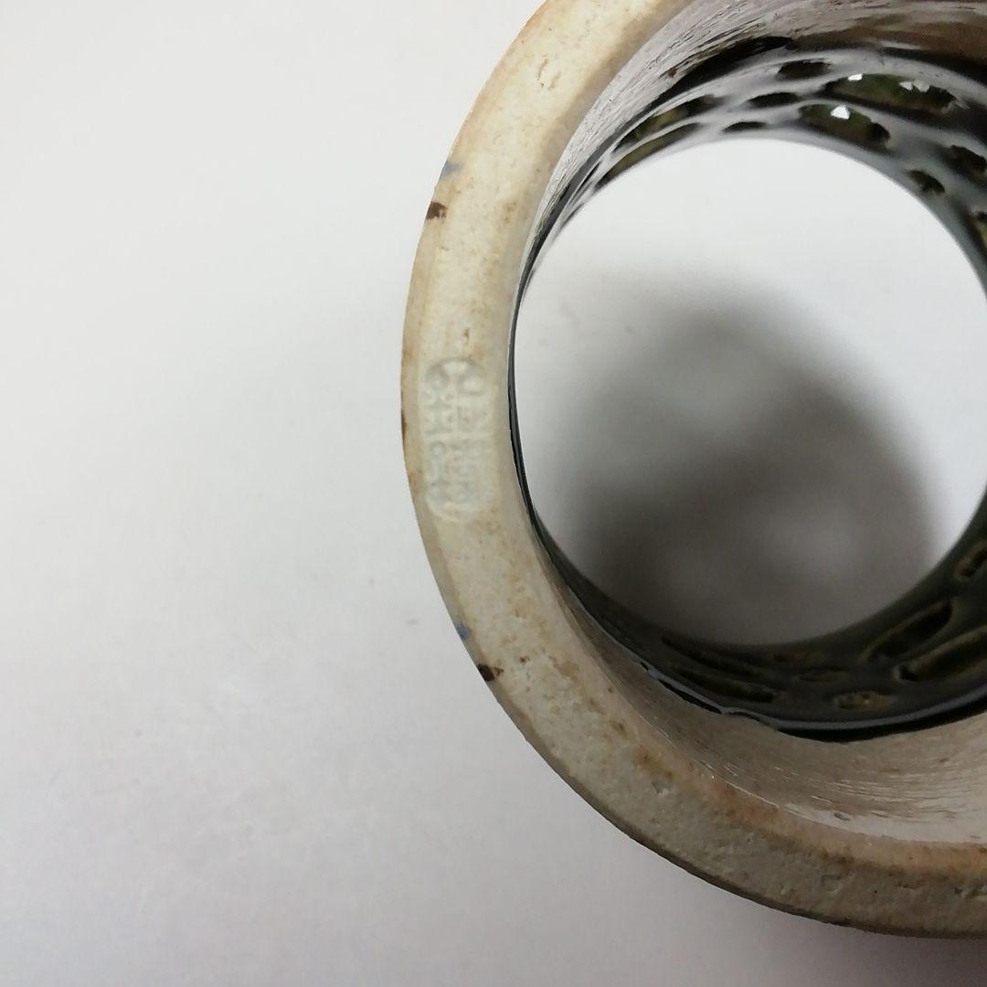 Ｗ１９７　蓋置　『織部焼』『七宝透　蓋置』『山口錠鐵 造』　共箱　茶道具