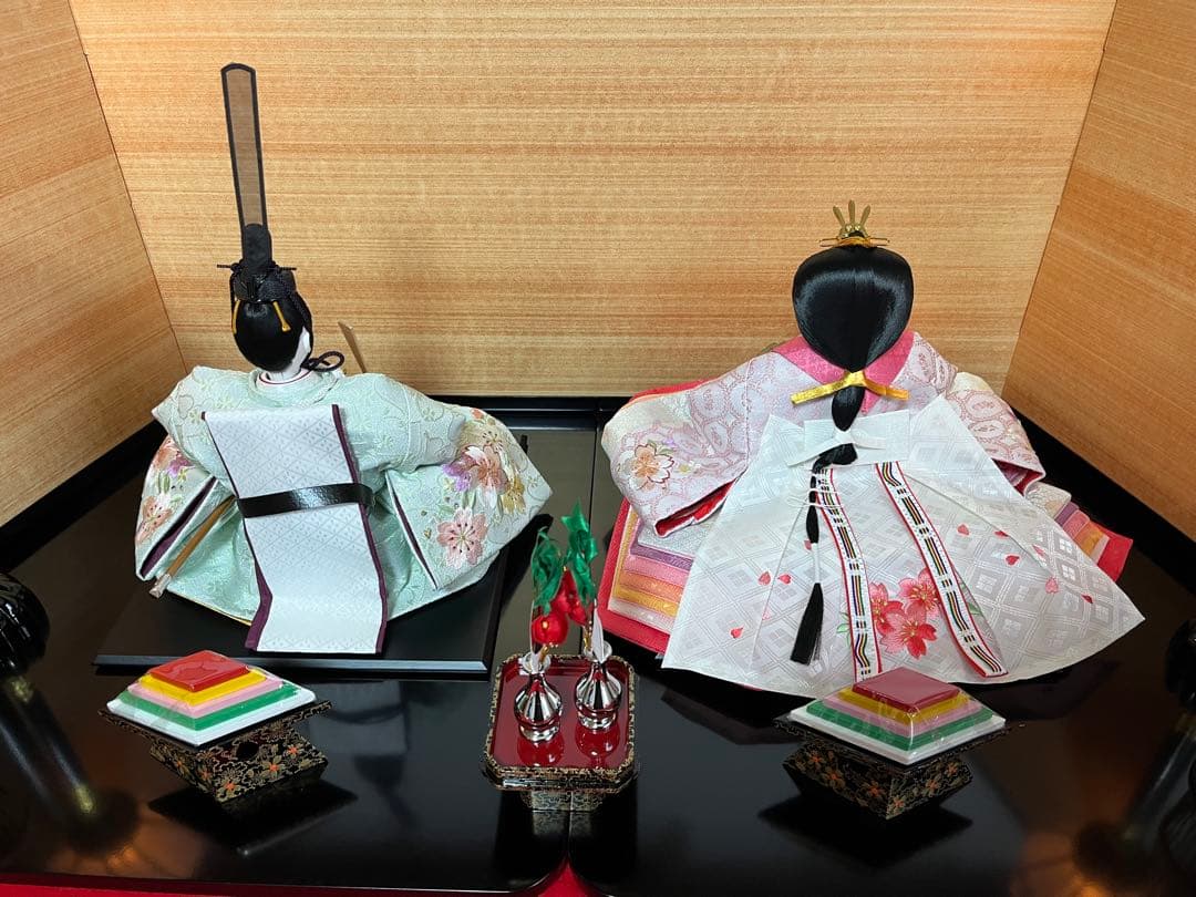 親王飾り　花刺繍　花凛　セット