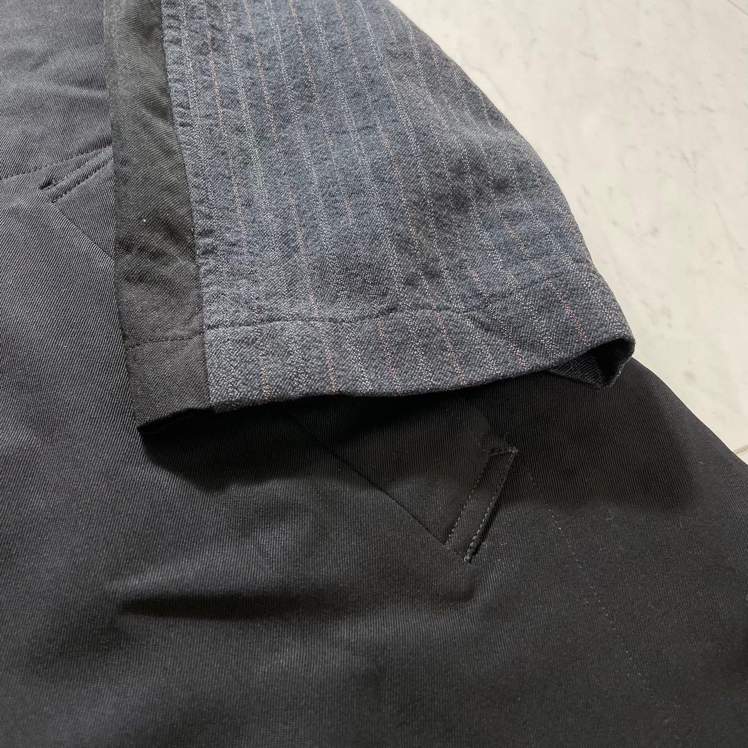 コムデギャルソンオムプリュス ロングコート 異素材切り替え AD1992 M 黒