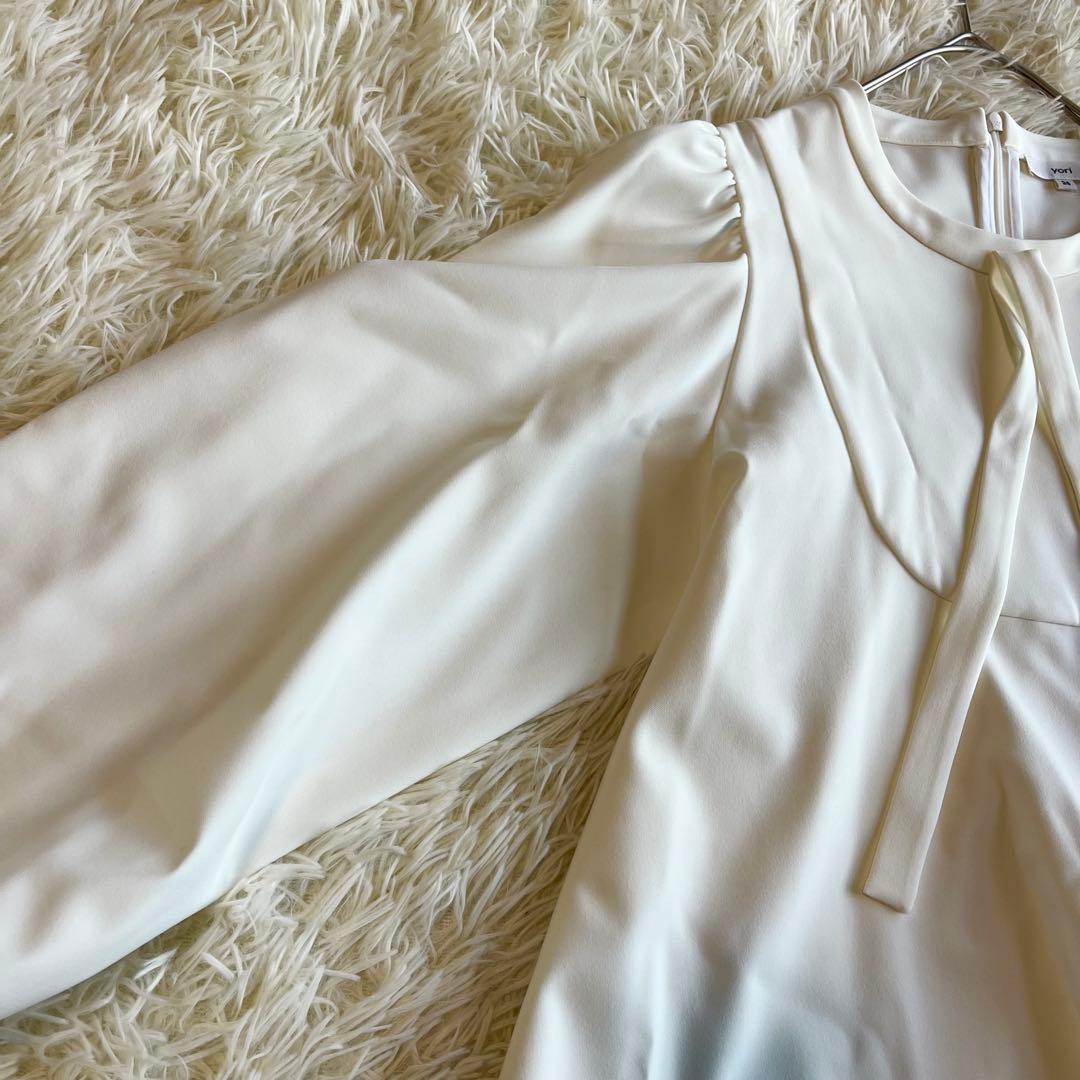 きち⭐︎ヨリ yori セレモニーリボンパフブラウス 長袖 ボウタイ 38