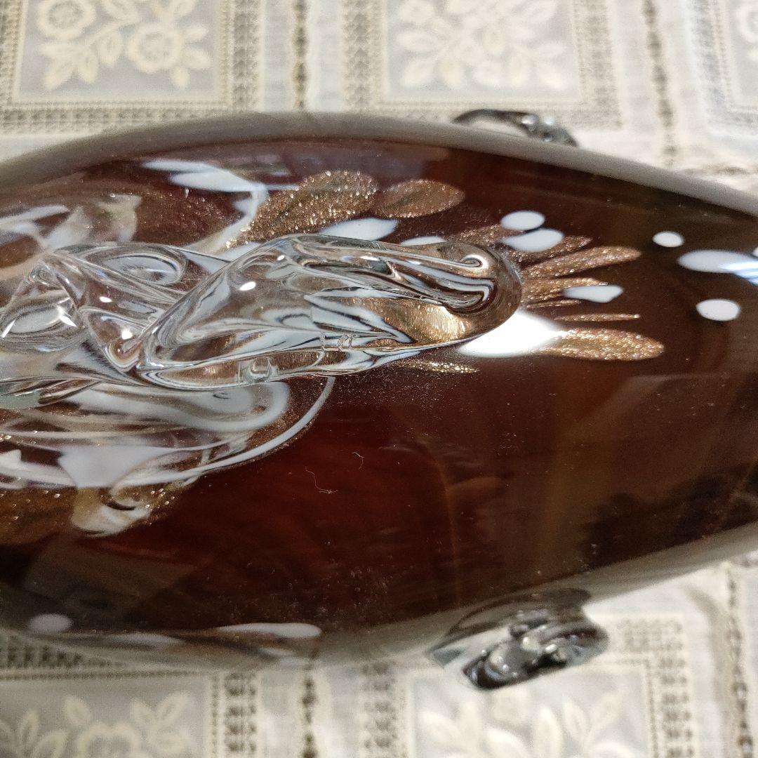 \"未使用\"　小樽北一硝子製『錦鯉』金箔