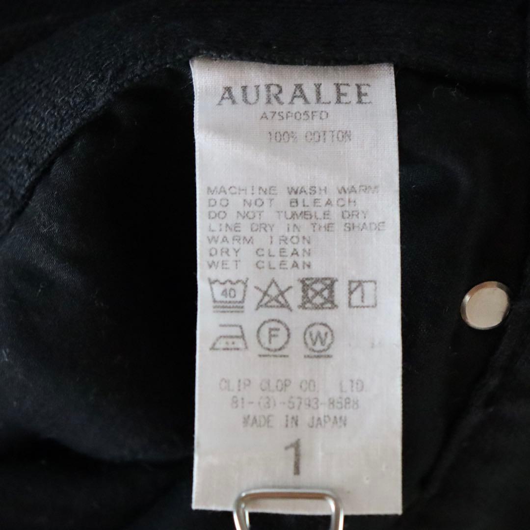 5047【極美品】オーラリー フィンクスダックハイウェストペインターパンツ 黒