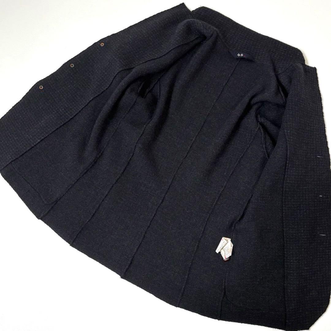 45R ウール ニットジャケット 2 チェック テーラード