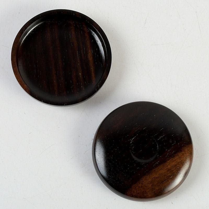 茶道具　挽物師　古川昭二作　人吉挽物　黒柿香合　共箱　V　9409