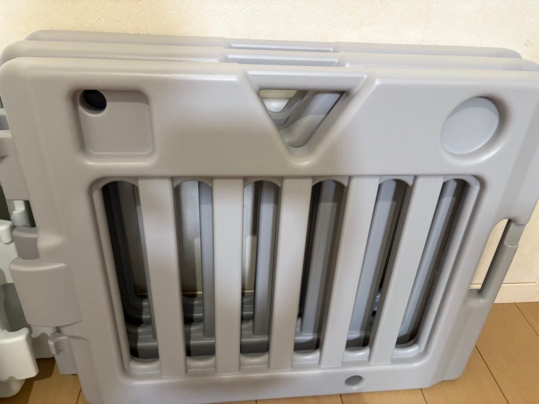 日本育児 ベビーサークル 8枚　ミュージカルキッズランドDXⅡ グレー&ホワイト