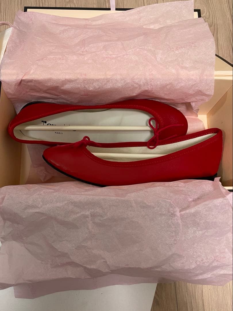 レペット　バレエシューズ　36.5㎝　赤　レザー