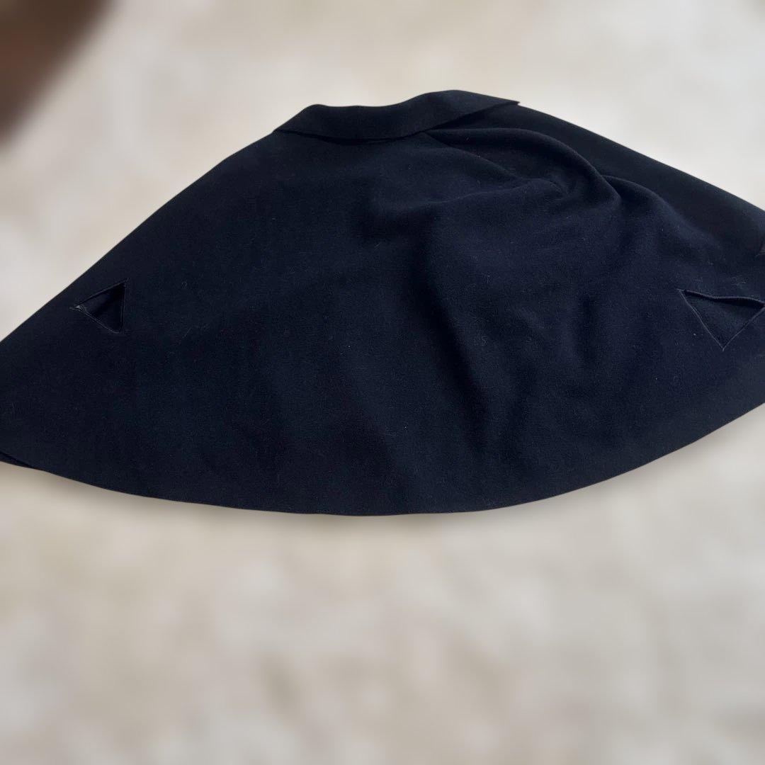 y's ブラック ポンチョスタイル ケープコート