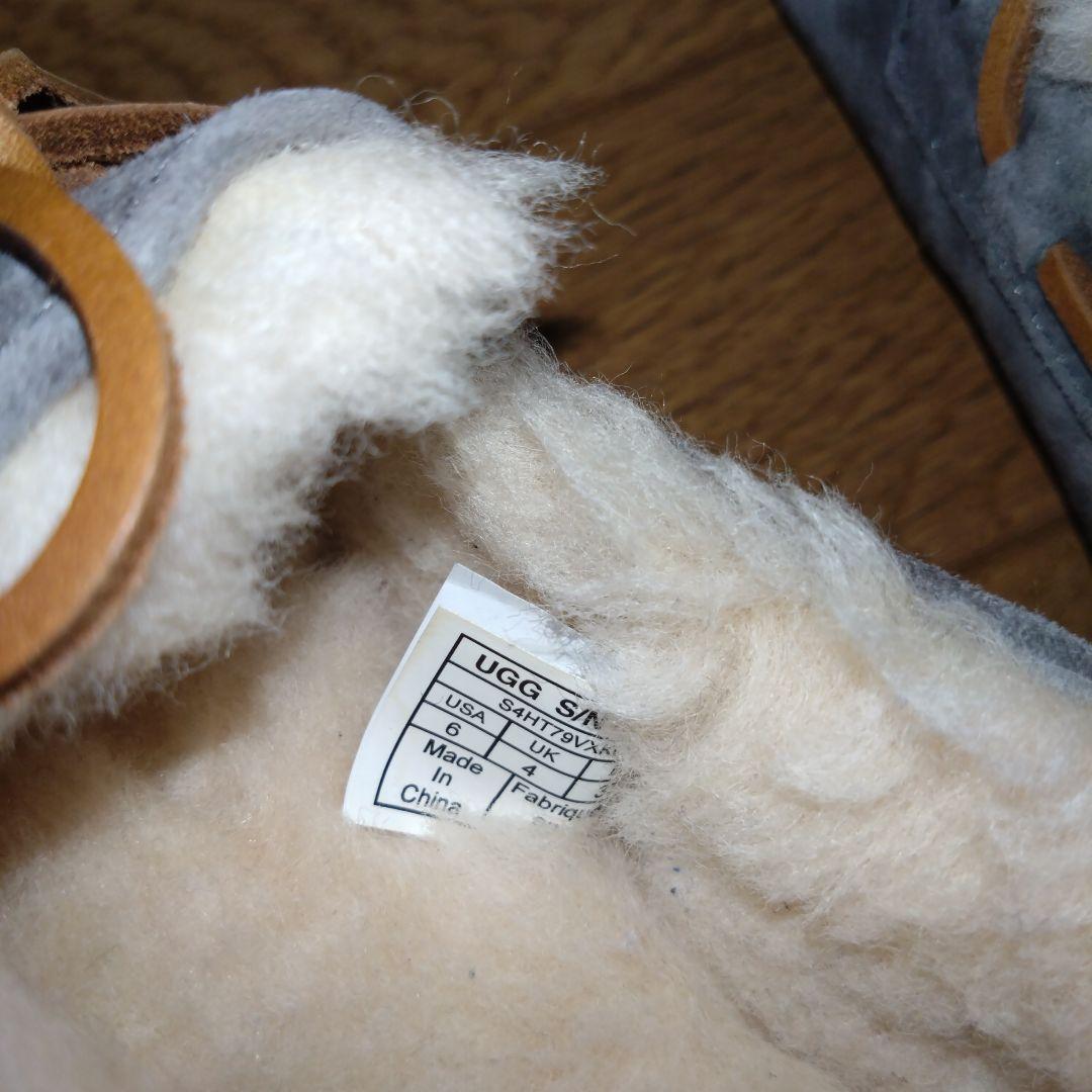 UGG グレー モカシン シープスキン　23cm